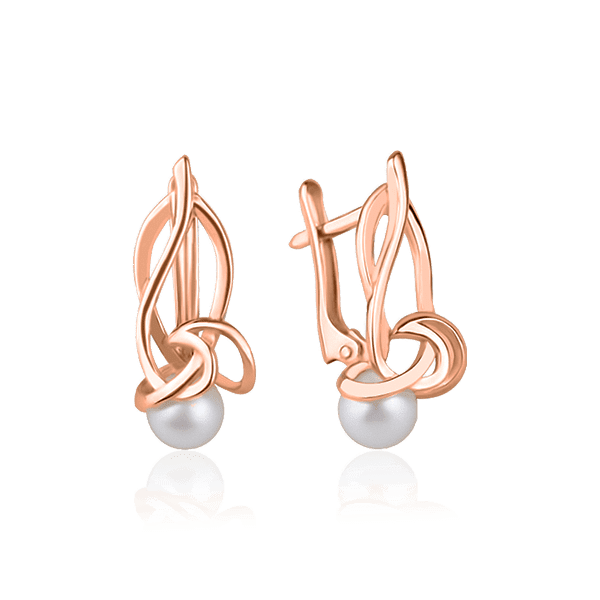 Золоті сережки з перлиною 029551 детальне зображення ювелірного виробу Золоті сережки з перлиною 029551 детальне зображення ювелірного виробу