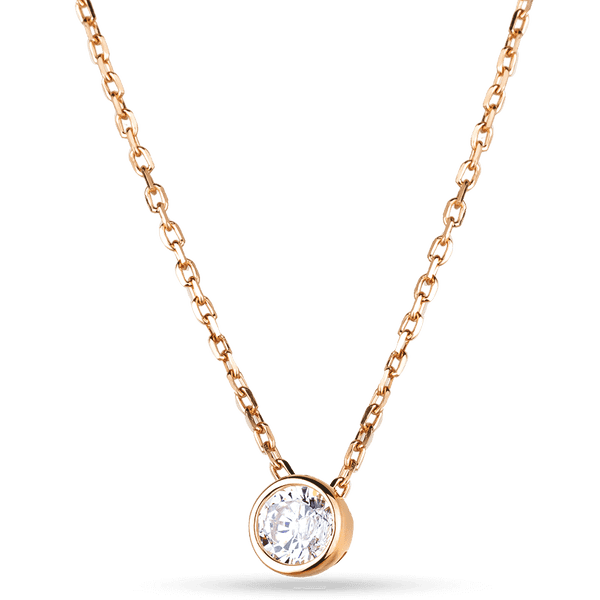 Золоте кольє у червоному золоті з фіанітом 038238 детальне зображення ювелірного виробу Золоте кольє у червоному золоті з фіанітом 038238 детальне зображення ювелірного виробу