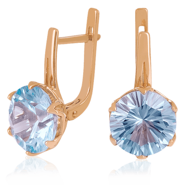 Золотые серьги с топазом 023454 детальное изображение ювелирного изделия Золотые серьги с топазом