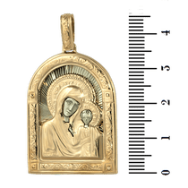 обзорное фото Золотая иконка Богородица 1,4,0066  Золотые подвески иконки