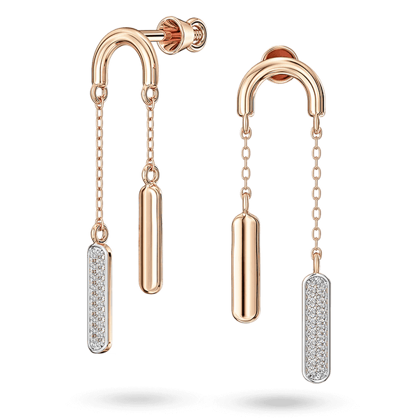 Золотые асимметричные серьги-пусеты "TWO.SIDES" с фианитами 041248 детальное изображение ювелирного изделия Золотые серьги с фианитом Золотые асимметричные серьги-пусеты "TWO.SIDES" с фианитами 041248 детальное изображение ювелирного изделия Золотые серьги с фианитом