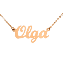 обзорное фото Золотое колье с именем Olga 033708  Именные золотые колье