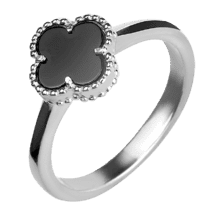 обзорное фото Серебряное кольцо Клевер 038323  Серебряные кольца со вставками
