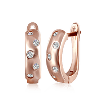 обзорное фото Серебряные серьги с фианитом 026235  Серьги с позолотой