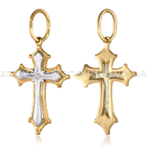 обзорное фото Золотой крестик 2106  Декоративные золотые крестики