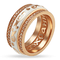 обзорное фото Золотое обручальное кольцо с эмалью 038927 Золотые обручальные кольца обзорное фото Золотое обручальное кольцо с эмалью 038927  Золотые обручальные кольца