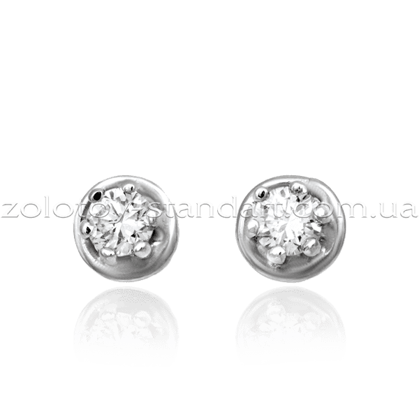 Серьги из белого золота с бриллиантом Heka E0681 фото Серьги из белого золота с бриллиантом Heka E0681 фото