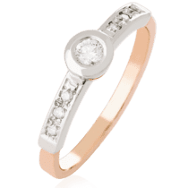 обзорное фото Золотое кольцо с бриллиантами 023982  Золотые кольца для помолвки с бриллиантом