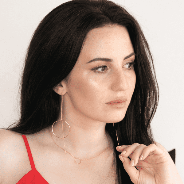 серьги протяжки с кольцом серьги протяжки с кольцом