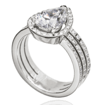 обзорное фото Кольцо из белого золота с бриллиантами 023318  Золотые кольца с бриллиантами