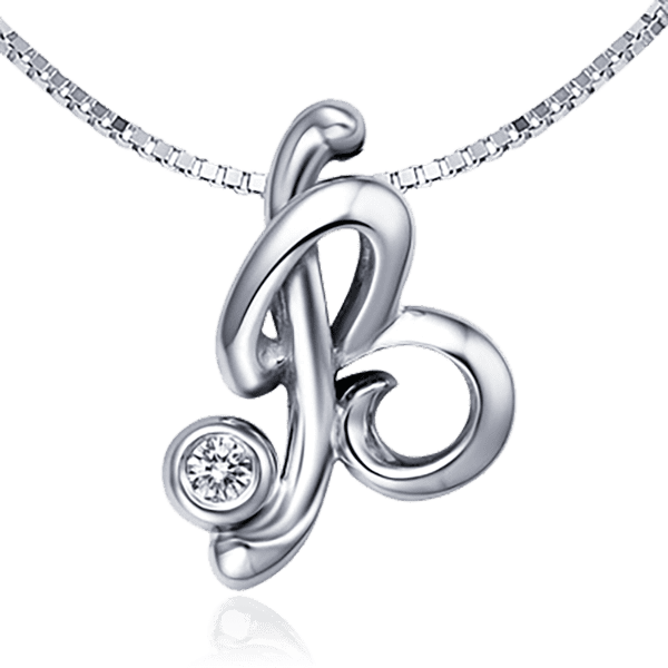 Золотая подвеска буква В с бриллиантом 035765 детальное изображение ювелирного изделия Золотые подвески