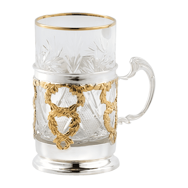 Підсклянник срібний з позолотою 035730 детальне зображення ювелірного виробу Підсклянник срібний з позолотою 035730 детальне зображення ювелірного виробу