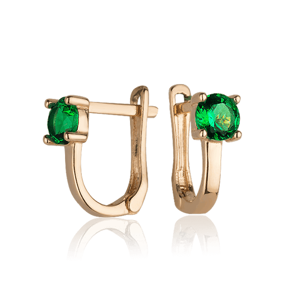 Золотые серьги с зелёным фианитом 028173 детальное изображение ювелирного изделия Серьги с камнями Золотые серьги с зелёным фианитом 028173 детальное изображение ювелирного изделия Серьги с камнями