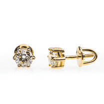 обзорное фото Золотые серьги с бриллиантами E0465  Золотые серьги с бриллиантами