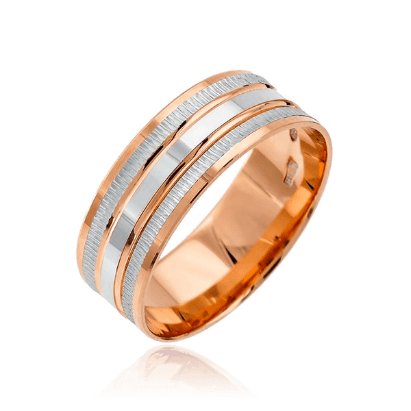 Золотое обручальное кольцо в современном дизайне с белыми накладками 036730 детальное изображение ювелирного изделия Золотые кольца Золотое обручальное кольцо в современном дизайне с белыми накладками 036730 детальное изображение ювелирного изделия Золотые кольца