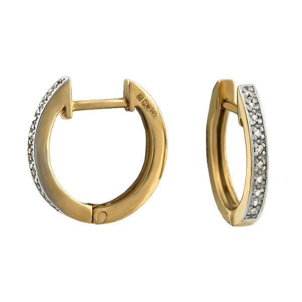 Золотые серьги с бриллиантом s21369 детальное изображение ювелирного изделия Золотые серьги с бриллиантами