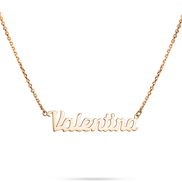 Именное колье Валентина в красном золоте 585 пробы 039910 детальное изображение ювелирного изделия Именные золотые колье Именное колье Валентина в красном золоте 585 пробы 039910 детальное изображение ювелирного изделия Именные золотые колье
