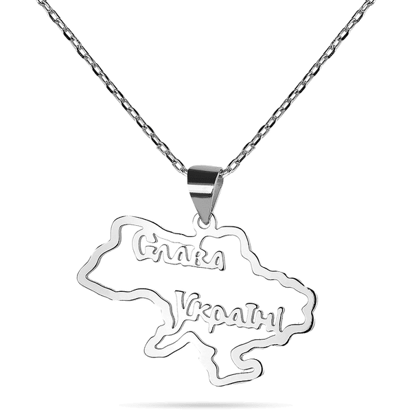 Серебряное колье Слава Украине без вставок 925 пробы 039365 детальное изображение ювелирного изделия Серебряные колье Серебряное колье Слава Украине без вставок 925 пробы 039365 детальное изображение ювелирного изделия Серебряные колье