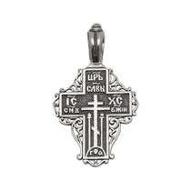 обзорное фото Серебряный крестик 026660 Серебряные подвески обзорное фото Серебряный крестик 026660  Серебряные подвески