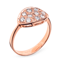 обзорное фото Золотое кольцо с бриллиантами R0700  Золотые кольца с бриллиантами