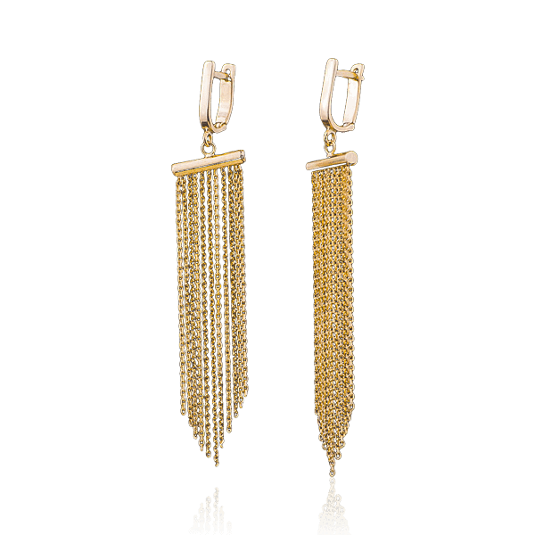 Золотые серьги цепочки 029191 детальное изображение ювелирного изделия Золотые серьги без вставок Золотые серьги цепочки 029191 детальное изображение ювелирного изделия Золотые серьги без вставок