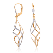 обзорное фото Золотые серьги 80343  Золотые серьги подвески