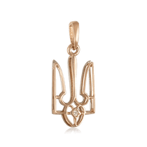 обзорное фото Золотой подвес Герб Украины 1,4,0796 Золотые кулоны с фианитом обзорное фото Золотой подвес Герб Украины 1,4,0796  Золотые кулоны с фианитом