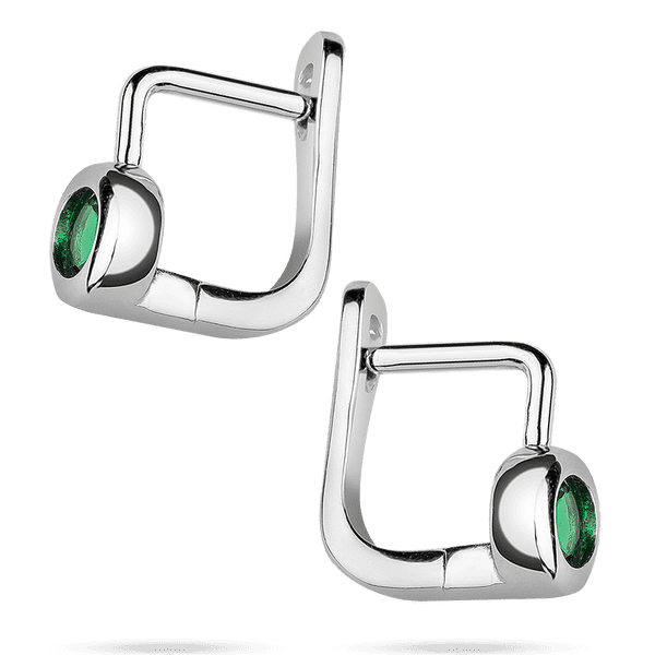 Дитячі срібні сережки з зеленими фіанітами 925 проби (родовані) 039564 детальне зображення ювелірного виробу Дитячі срібні сережки з зеленими фіанітами 925 проби (родовані) 039564 детальне зображення ювелірного виробу