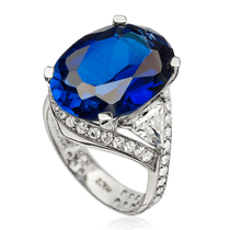 обзорное фото Кольцо с сапфиром и бриллиантами 023323 Золотые кольца с сапфиром обзорное фото Кольцо с сапфиром и бриллиантами 023323  Золотые кольца с сапфиром