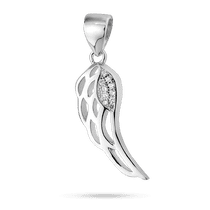 обзорное фото Серебряная подвеска "Крыло" с фианитами 040089  Серебряные подвески со вставками