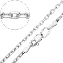 обзорное фото Цепочка Якорка в белом золоте без вставок 027546  Якорная цепочка золотая