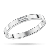 обзорное фото Кольцо из белого золота с бриллиантом в форме прямоугольника 040290  Золотые кольца с бриллиантами