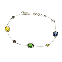 обзорное фото Браслет из белого золота 893025 Золотые браслеты с цветными камнями обзорное фото Браслет из белого золота 893025  Золотые браслеты с цветными камнями