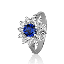 обзорное фото Кольцо в белом золоте с сапфиром и бриллиантами 026368 Золотые кольца с сапфиром обзорное фото Кольцо в белом золоте с сапфиром и бриллиантами 026368  Золотые кольца с сапфиром
