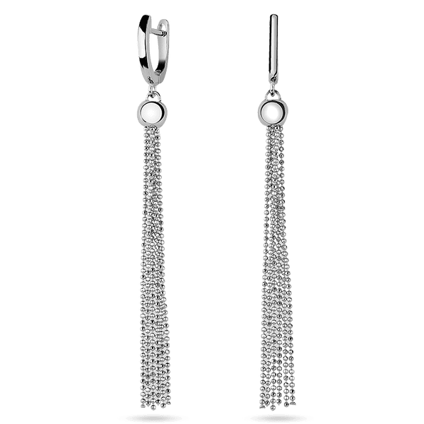 Серебряные серьги с цепочками (алмазная гравировка) и шариками 039584 детальное изображение ювелирного изделия Серебряные серьги без вставок Серебряные серьги с цепочками (алмазная гравировка) и шариками 039584 детальное изображение ювелирного изделия Серебряные серьги без вставок