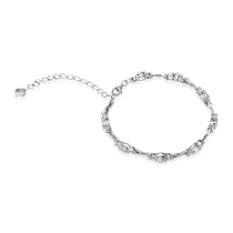 обзорное фото Серебряный браслет с фианитами 026188 Серебряные женские браслеты обзорное фото Серебряный браслет с фианитами 026188  Серебряные женские браслеты