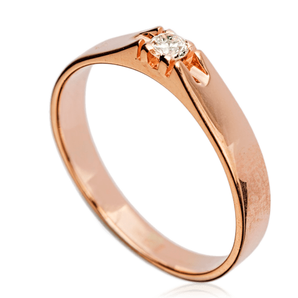 Кольцо из красного золота с бриллиантом 023264 детальное изображение ювелирного изделия Золотые кольца для помолвки с бриллиантом Кольцо из красного золота с бриллиантом 023264 детальное изображение ювелирного изделия Золотые кольца для помолвки с бриллиантом