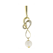 обзорное фото Золотой подвес 160065 Золотые кулоны с жемчугом обзорное фото Золотой подвес 160065  Золотые кулоны с жемчугом