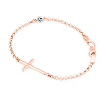 обзорное фото Золотой детский браслет с эмалью 025207 Детские золотые браслеты обзорное фото Золотой детский браслет с эмалью 025207  Детские золотые браслеты