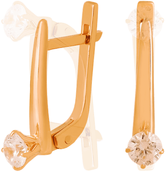 Золотые серьги с цирконием 023350 фото Золотые серьги с цирконием 023350 фото