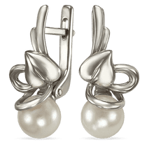 обзорное фото Серебряная серьги с перламутром на английской застежке 038946 Серебряные серьги с камнями обзорное фото Серебряная серьги с перламутром на английской застежке 038946  Серебряные серьги с камнями