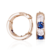 обзорное фото Золотые детские серьги с цирконием 024048 Серьги с камнями обзорное фото Золотые детские серьги с цирконием 024048  Серьги с камнями