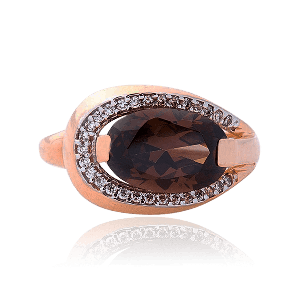 золотое кольцо с раухтопазом золотое кольцо с раухтопазом