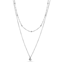 обзорное фото Серебряное двойное колье Шарики без вставок 925 пробы 039426 Серебряные колье обзорное фото Серебряное двойное колье Шарики без вставок 925 пробы 039426  Серебряные колье