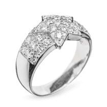 обзорное фото Кольцо из белого золота с бриллиантами Звезда R0715  Золотые кольца с бриллиантами