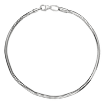 обзорное фото Золотой браслет снейк (тонда) в белом золоте 037221 Женские золотые браслеты обзорное фото Золотой браслет снейк (тонда) в белом золоте 037221  Женские золотые браслеты