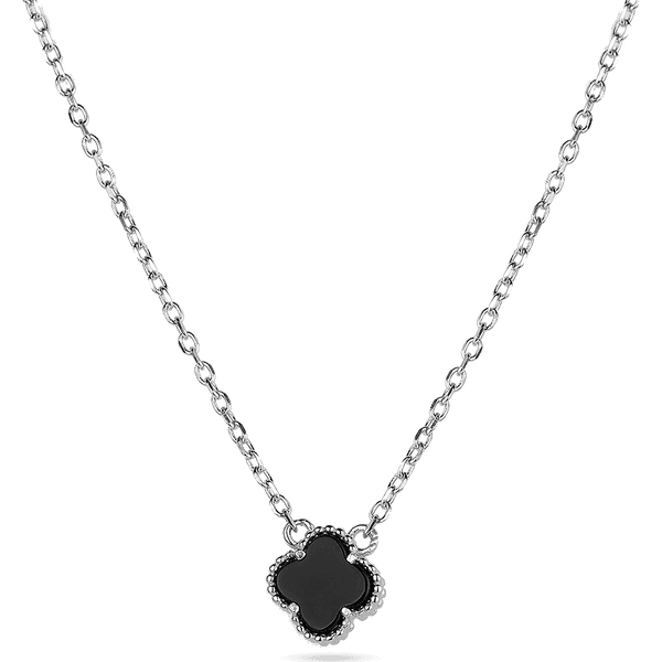 Колье из серебра 925 пробы Клевер с ониксом 039380 детальное изображение ювелирного изделия Серебряные колье Колье из серебра 925 пробы Клевер с ониксом 039380 детальное изображение ювелирного изделия Серебряные колье