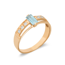обзорное фото Золотое кольцо с топазом 343007H  Золотые кольца с топазом