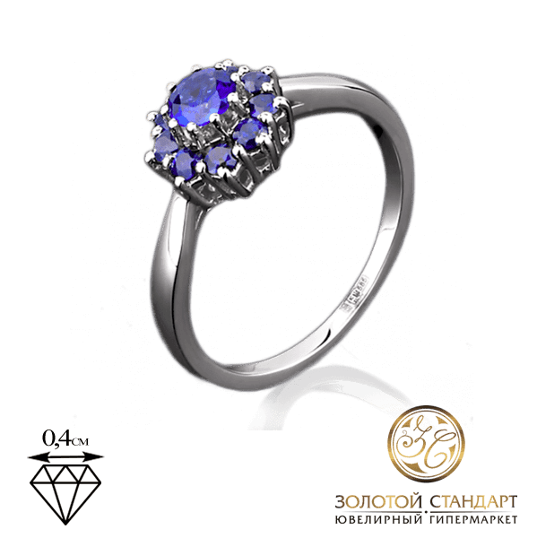 Кольцо из белого золота с сапфирами Кольцо из белого золота с сапфирами