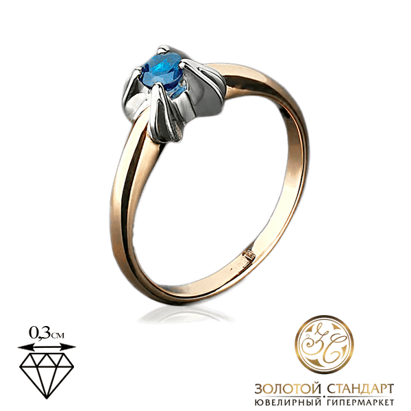 Кольцо из красного и белого золота с сапфиром Кольцо из красного и белого золота с сапфиром